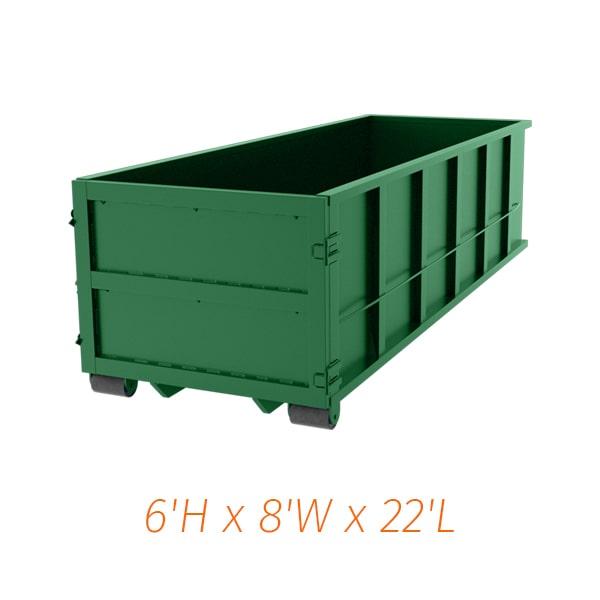 you can rent a 30-yard dumpster for a specified amount of time depending on your needs and the company's policies